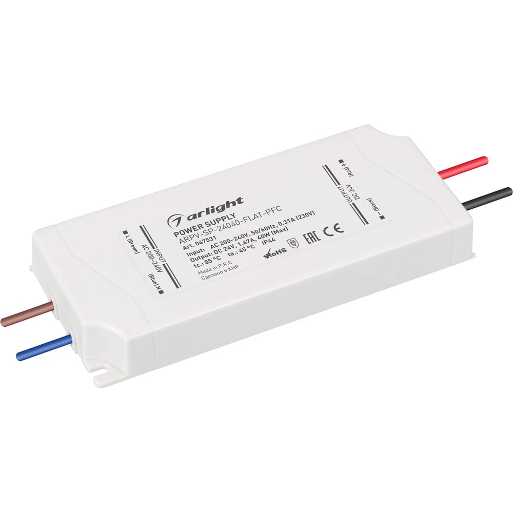 Изображение товара Блок питания Arlight ARPV-SP-24040-FLAT-PFC 1шт 047531