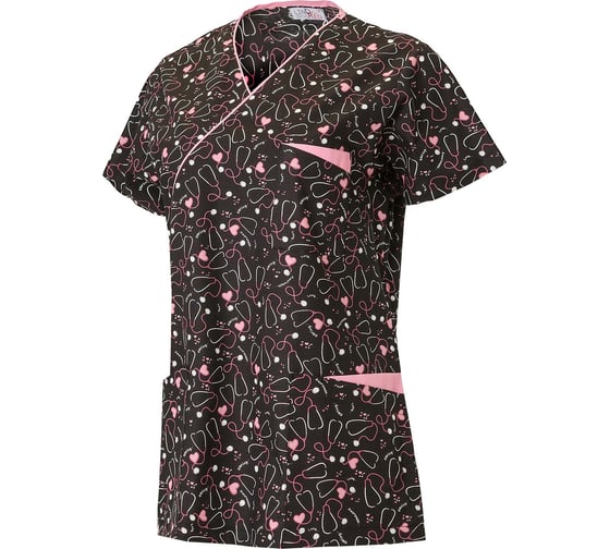 Изображение товара Блуза медицинская женская СОЮЗСПЕЦОДЕЖДА ЛИНДРЕД ОРИОН СТРЕЙЧ (Lindred) принт фонендоскопы, размер 44 (S) 2000000257280