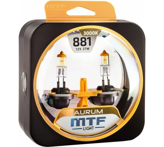 Изображение товара Галогеновая лампа MTF LightAurum H27 881 12В, 27Вт, 540 Лм, 3000К 40795 HAU1281