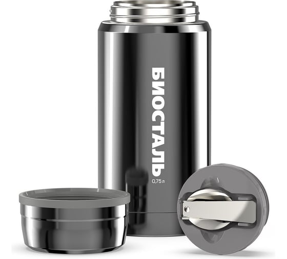 Изображение товара Термос для еды Biostal 0.75 литра, с ложкой, серый NTS-750V