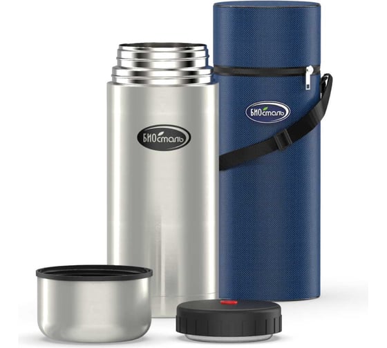 Изображение товара Термос для еды Biostal 1.2 литра, в чехле, стальной NT-1200