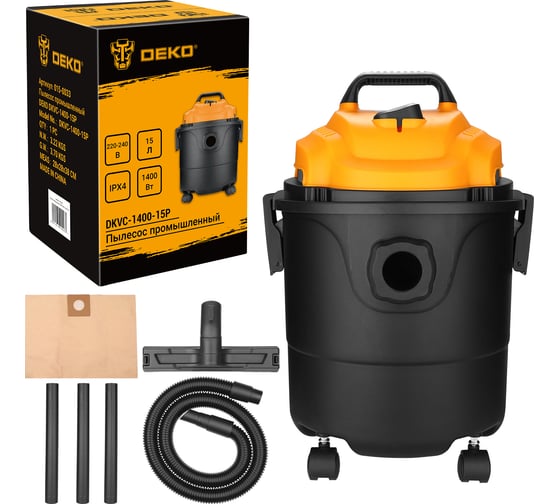 Изображение товара Промышленный пылесос DEKO DKVC-1400-15P 015-0033