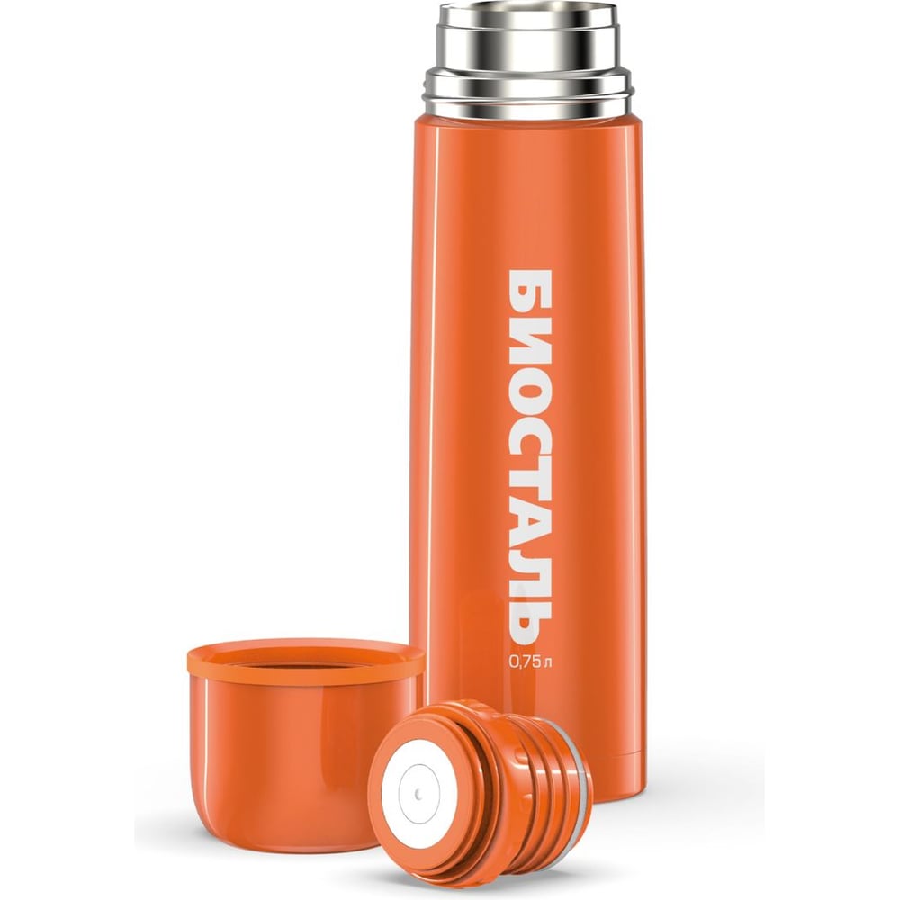 Изображение товара Термос Biostal Flër 0.75 литра оранжевый вакуумный нержавеющая сталь