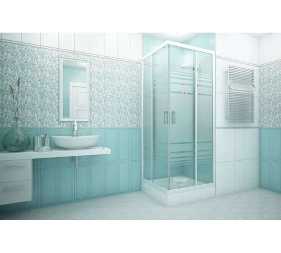 Изображение товара Душевое ограждение МетаКам Universal 800x800x1850 (стекло текстурированное) KKS_016217