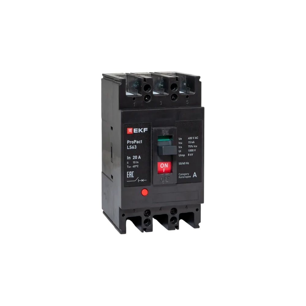 Изображение товара Автоматический выключатель EKF ProPact LS63 20А 15кА трехполюсный