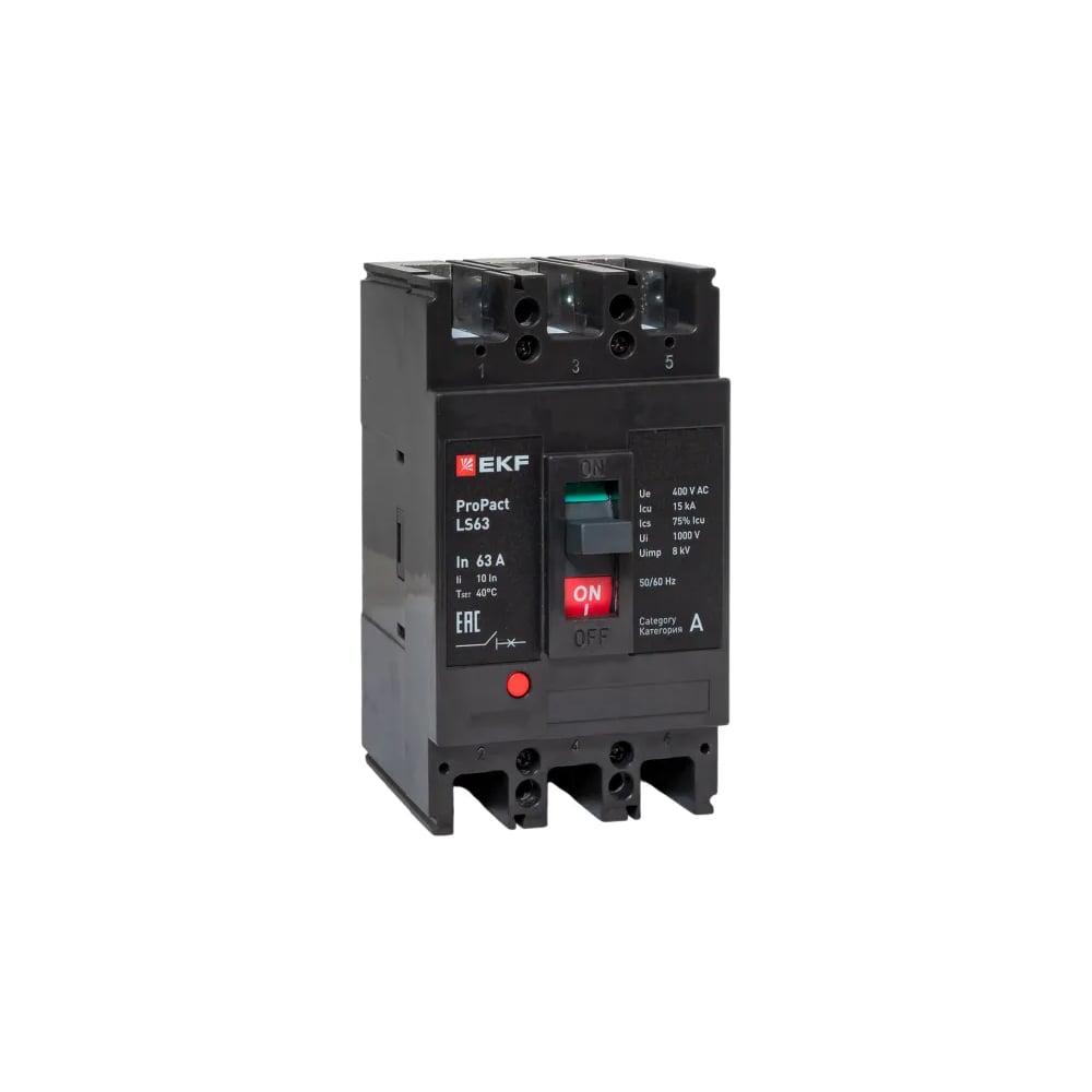 Изображение товара Автоматический выключатель EKF ProPact LS63 3П 63А 15кА IP00