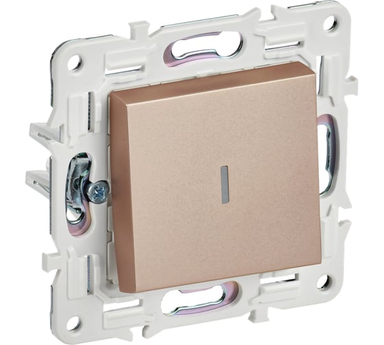 Изображение товара Выключатель 1-клавишный проходной IEK SKANDY SK-V08Sa с индикацией, 10А, песочный SK-V12-1-10-K98