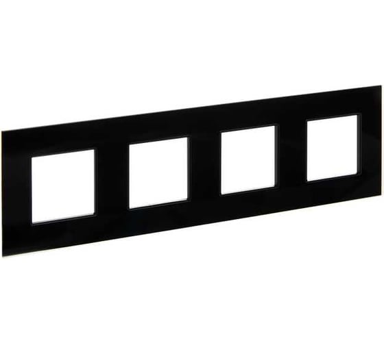 Изображение товара Рамка 4-местная IEK SKANDY SK-F24Bl стекло черный SK-M42-G-K02