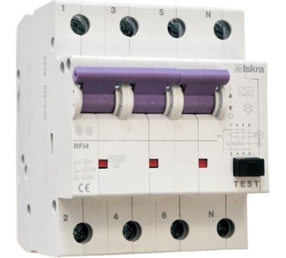 Изображение товара Автомат дифференциальный iskra RFI4-C-16/0.03 УТ-00019760