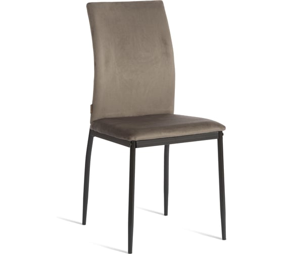 Изображение товара Комплект стульев Tetchair CAPRI (mod. BC565-DC) 6 шт., металл, флок, 43x53x92 см, Dark grey (темно-серый) HLR24 / черный 21261