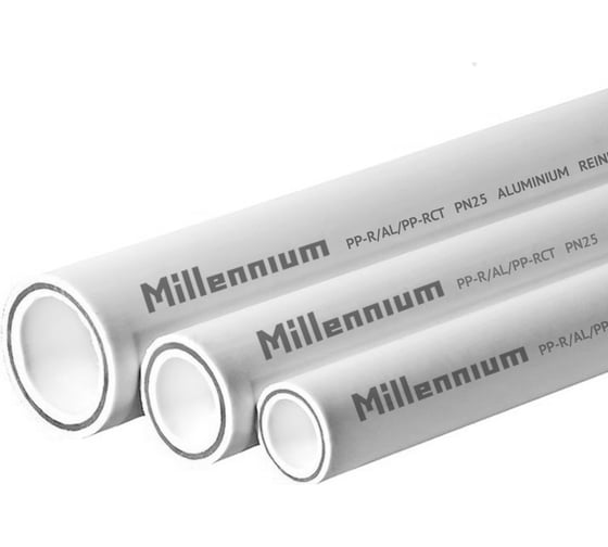 Изображение товара Полипропиленовая труба Millennium армированная алюминием 20x3,4 PN25 (длина 4м) 3M02-tbf-200000
