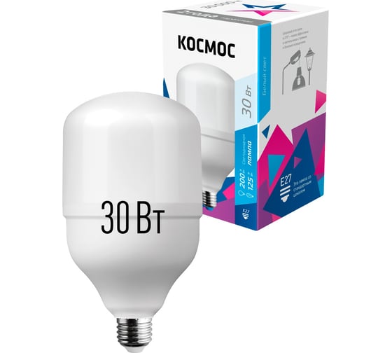 Изображение товара Светодиодная лампа КОСМОС HWLED 30W 220V E27 4500К LksmHWLED30WE2745