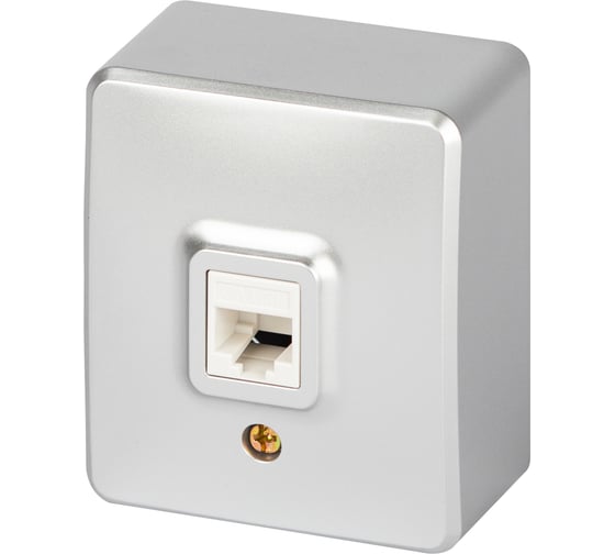 Изображение товара Розетка ЭРА Эксперт 11-3203-03 информационная RJ45, IP20, ОУ, алюминий Б0063009