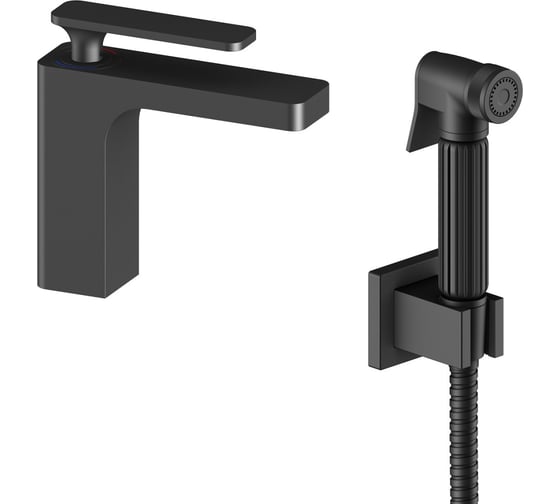 Изображение товара Смеситель для раковины с гигиеническим душем Timo Torne черный 4360/03G