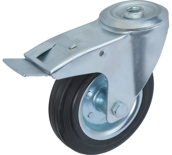 Изображение товара Колесо промышленное поворотное с отверстием под болт и тормозом SChb 63 (160 мм; 145 кг) А5 1000047