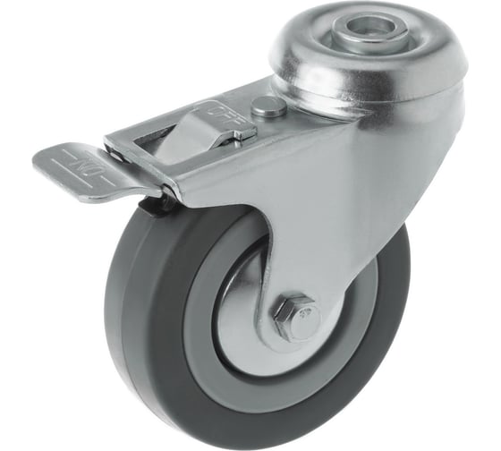 Изображение товара Аппаратное колесо поворотное с отверстием и тормозом SChgb 93 (75 мм; 50 кг) А5 1000082