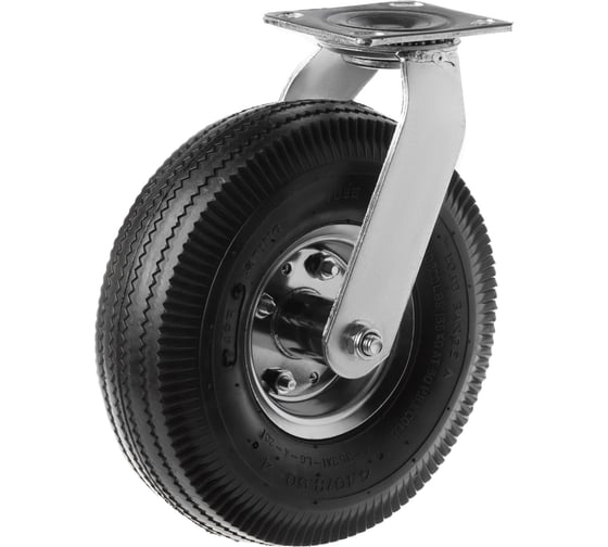 Изображение товара Пневматическое колесо поворотное  (3.50-4, диаметр 266 мм, крепление - площадка) А5 PRS 85 1000055