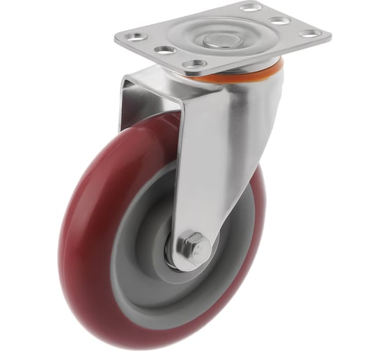 Изображение товара Колесо аппаратное полиуретановое поворотное с площадкой 310125S (125 мм; 150 кг) А5 1005792