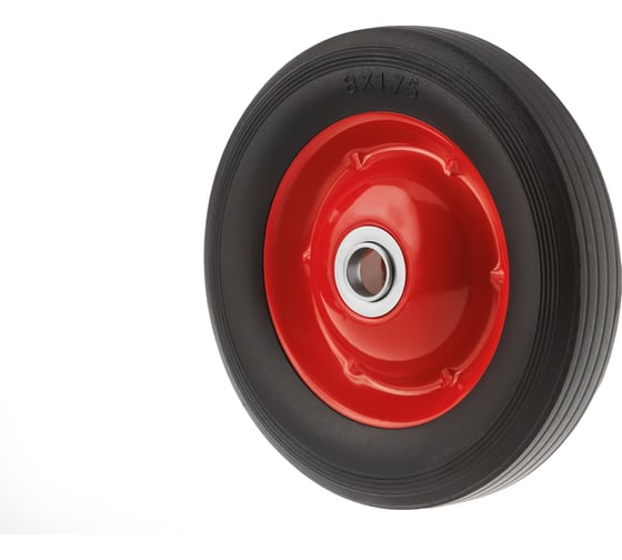 Изображение товара Колесо для тачки / тележки А5 литое бескамерное, диаметр 200 мм, ось 20 мм, подшипник, SR 1501-20 1000370