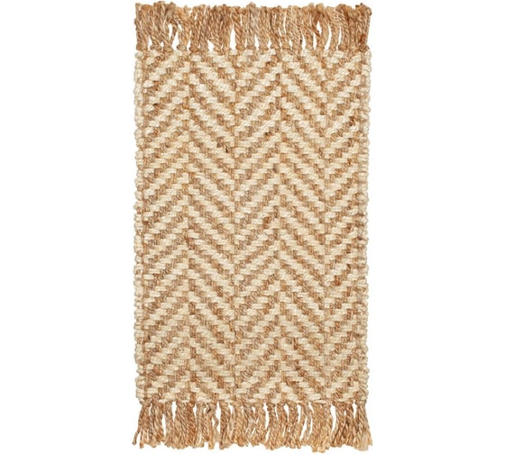 Изображение товара Коврик джутовый ComeForte 2/2 Елочка с бахромой (Индия) 50х80 (5/1) JSH-1