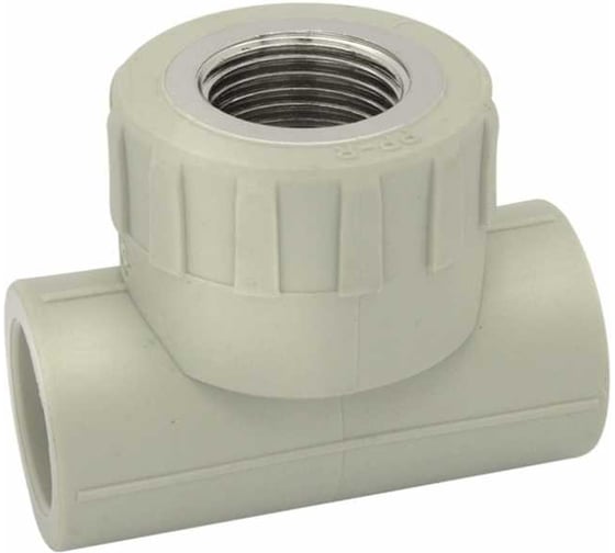 Изображение товара Тройник комбинированный Damento внутренняя резьба, 25 мм x 1/2 дюйма, серый 8849