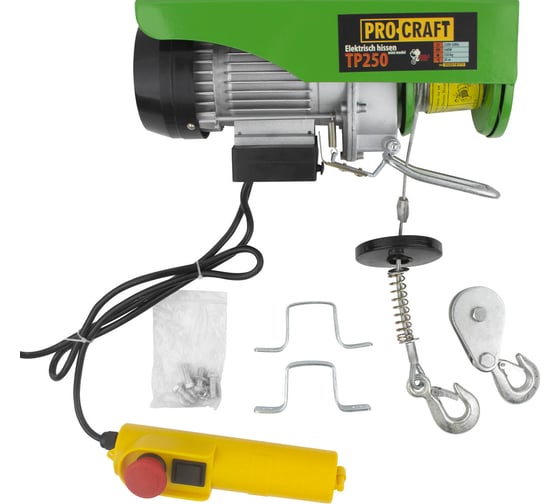 Изображение товара Тельфер (подъемник) электрический PROCRAFT 510 Вт, 250 кг TP250