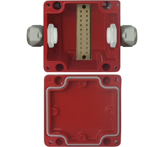 Изображение товара Металлическая коробка соединительная Магнито-контакт МКС 2ВК «МОРОЗ» цвет красный, с датчиком вскрытия корпуса (тампером), IP66/IP68 00-00010225