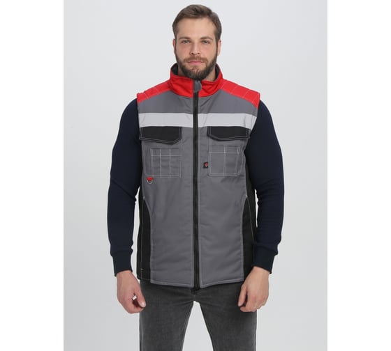 Изображение товара Утепленный жилет Факел Вектрон СОП (ткань смесовая, 240), серый/черный/красный 87468199.009