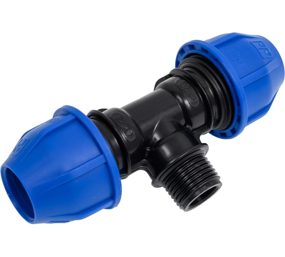 Изображение товара Тройник переходной Damento ПНД, 20x20 мм, 1/2" наружная резьба 011208