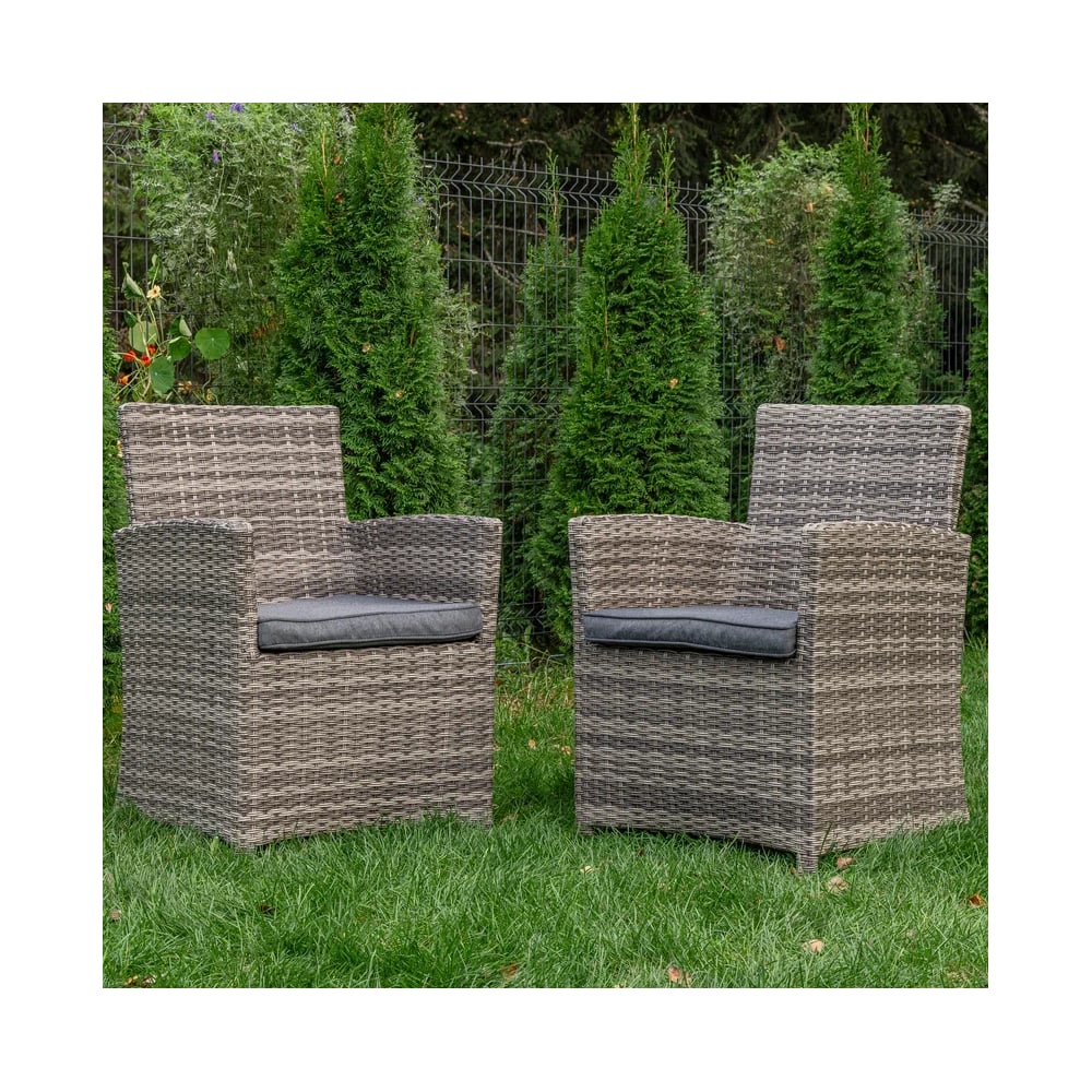 Изображение товара Кресла садовые Royal Family FIONA Серый: искусственный ротанг, подушки Olefin, водонепроницаемость