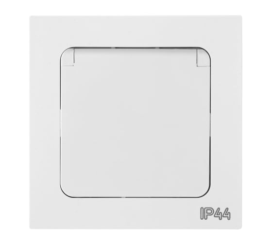 Изображение товара Розетка 1-местная Bylectrica СУ с земл. со шторками IP44 серия АСТРУМ, белый РС16-0536