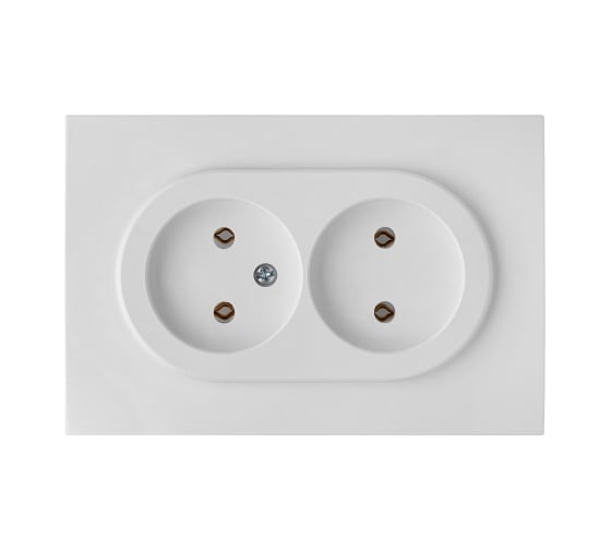 Изображение товара Розетка 2-местная Bylectrica СУ без земл. серия ПРОВАНС квадрат, белый РС16-0341