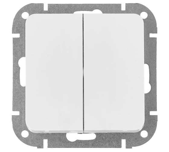 Изображение товара Механизм выключателя 2-клавишный Bylectrica проходной, СУ серия АСТРУМ, белый С(6+6) 10-3563