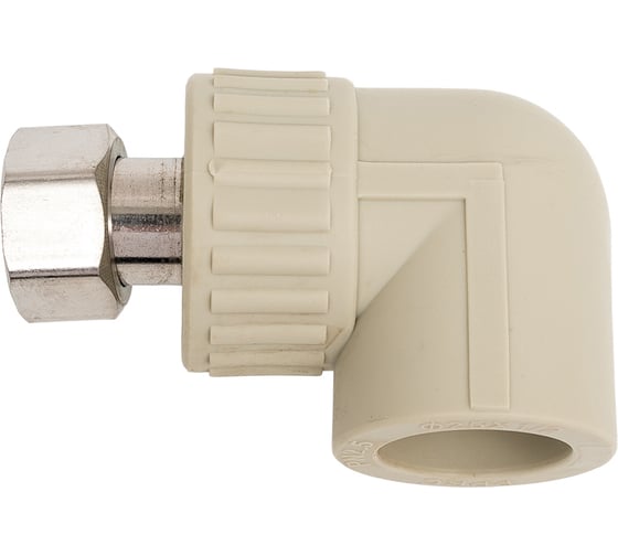 Изображение товара Угольник с накидной гайкой Damento 25 мм x 1/2 дюйма, серый 996094