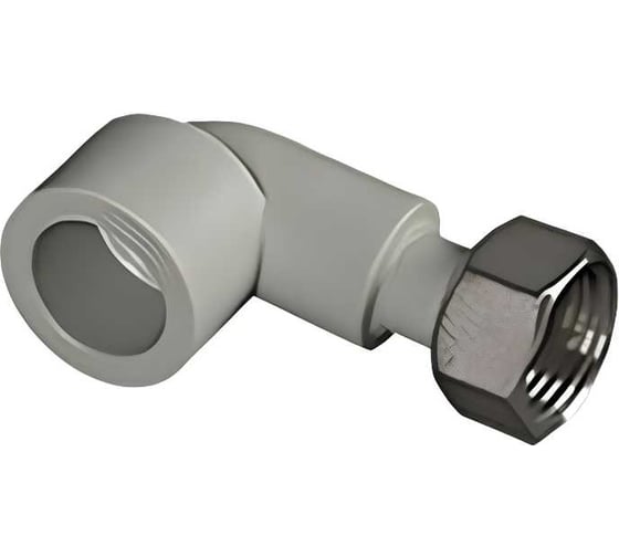 Изображение товара Угольник с накидной гайкой Damento 20 мм x 3/4 дюйма, серый 996093