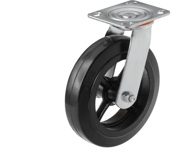 Изображение товара Большегрузное чугунное колесо поворотное с площадкой SCD 80 (200 мм; 280 кг) А5 1000090