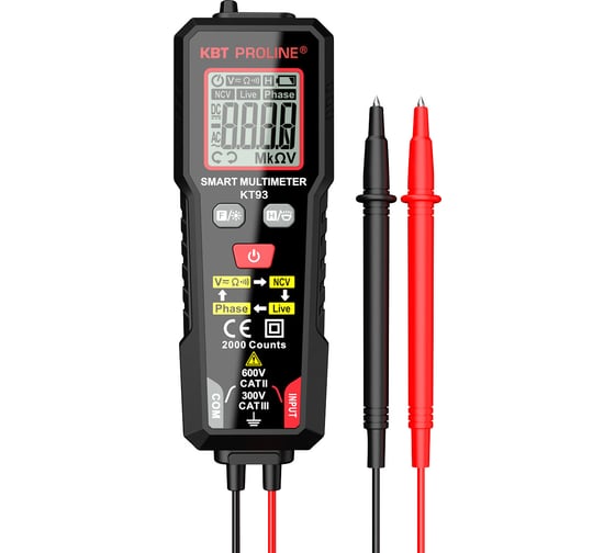 Изображение товара Мультиметр цифровой КВТ KT 93 серия PROLINE 91916