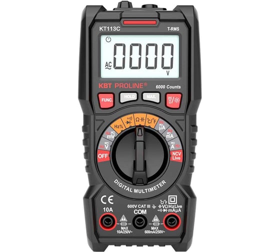 Изображение товара Мультиметр цифровой КВТ KT 113С серия PROLINE 91918