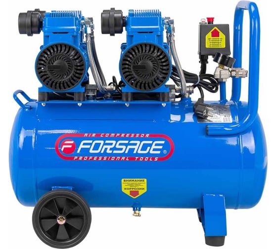 Изображение товара Компрессор поршневой с прямым приводом Forsage 4 цилиндра,безмасляный(ресивер 50л, 2.2 кВт, 8 бар, 420л/м, 230В) F-V30/50 OIL FREE(59215)