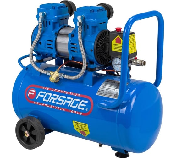 Изображение товара Компрессор поршневой с прямым приводом Forsage 2 цилиндра, безмасляный F-BM20/24 OIL FREE(59213)