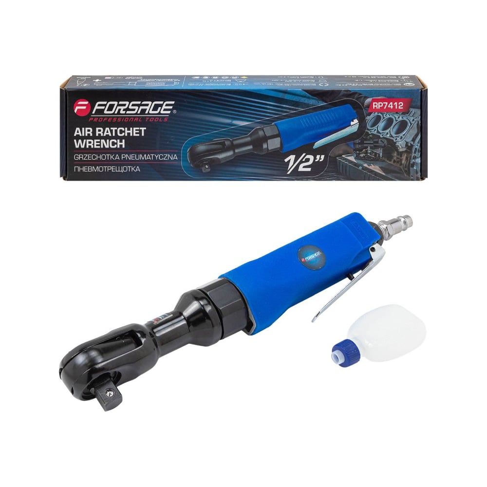 Изображение товара Пневмотрещотка с прорезиненной рукояткой Forsage 68Нм, 1/2''F-RP7412(50345)