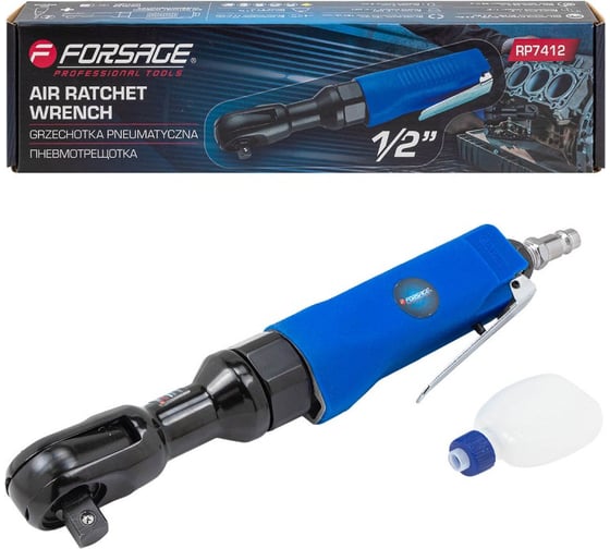 Изображение товара Пневмотрещотка с прорезиненной рукояткой Forsage 68Нм, 1/2''F-RP7412(50345)