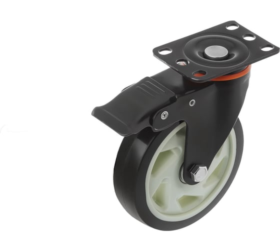Изображение товара Колесо полиуретановое поворотное с площадкой и тормозом 350125Sb (125 мм; 150 кг) А5 1005846