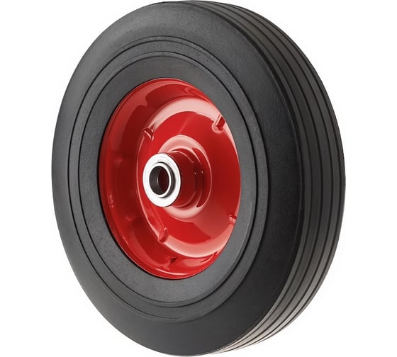 Изображение товара Колесо для тачки / тележки А5 литое бескамерное, диаметр 250 мм, ось 20 мм, подшипник, SR 1901-20 1000371