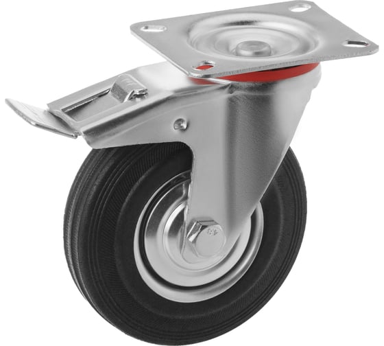 Изображение товара Колесо промышленное поворотное с площадкой и тормозом SCb 55 (125 мм; 100 кг) А5 1000022