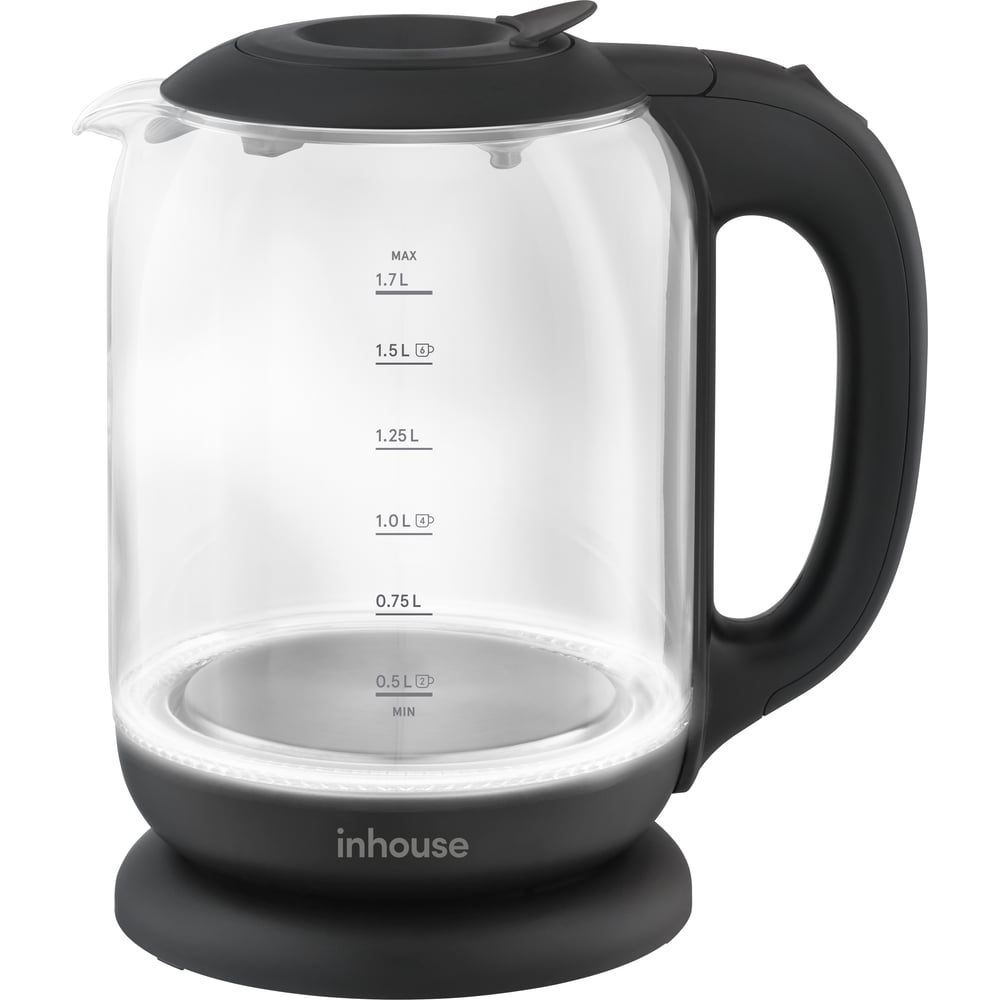 Изображение товара Электрический чайник Inhouse 2200 Вт 1,7 л черный IEK-1723BK