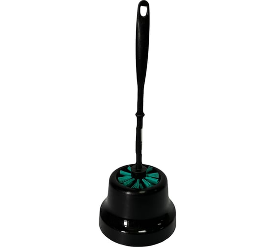 Изображение товара Комплект WC Мультипласт Групп КОЛОКОЛЬЧИК (20) черный, щетина бирюзовая MPG9253