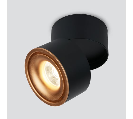 Изображение товара Стационарный светодиодный светильник Elektrostandard DLR031 15W, 4200K 3100 черный матовый золото a050528