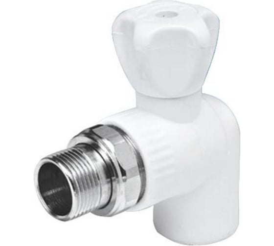 Изображение товара Крана шаровой для радиатора Damento угловой 20x1/2" белый (5/100) 8736