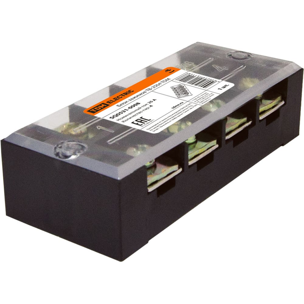 Изображение товара Блок зажимов TDM ELECTRIC ТВ-2504 SQ0531-0008 для электромонтажа, 4 пары контактов